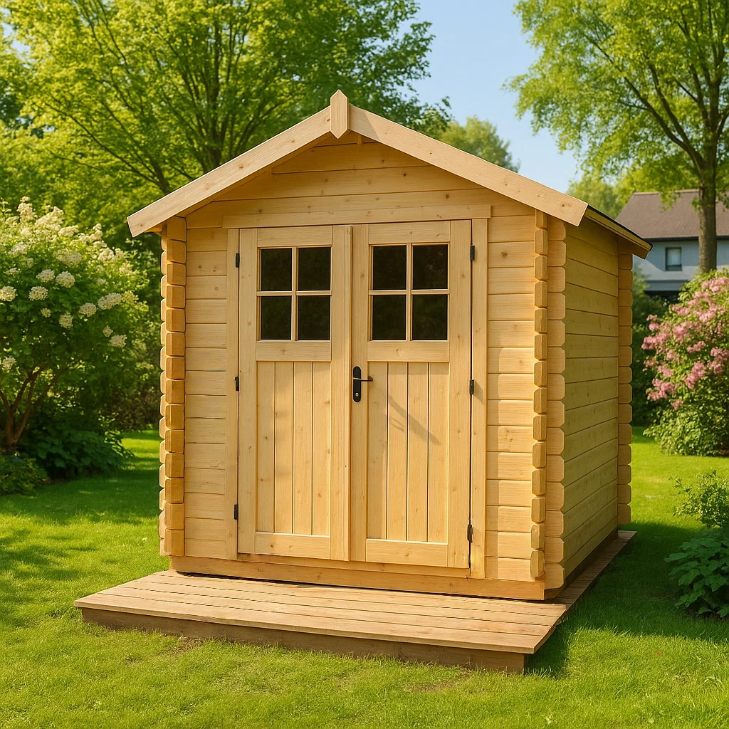 Abri de jardin en bois massif,200x150x210 cm,couleur bois