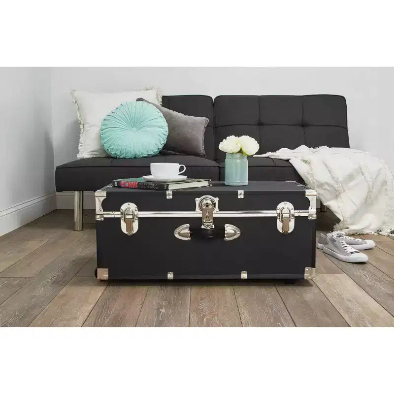 Seward Rover Valise 76 cm à roulettes avec serrure, noire : Rangement de camping à roulettes, MDF et acier, capacité de 27,2 kg