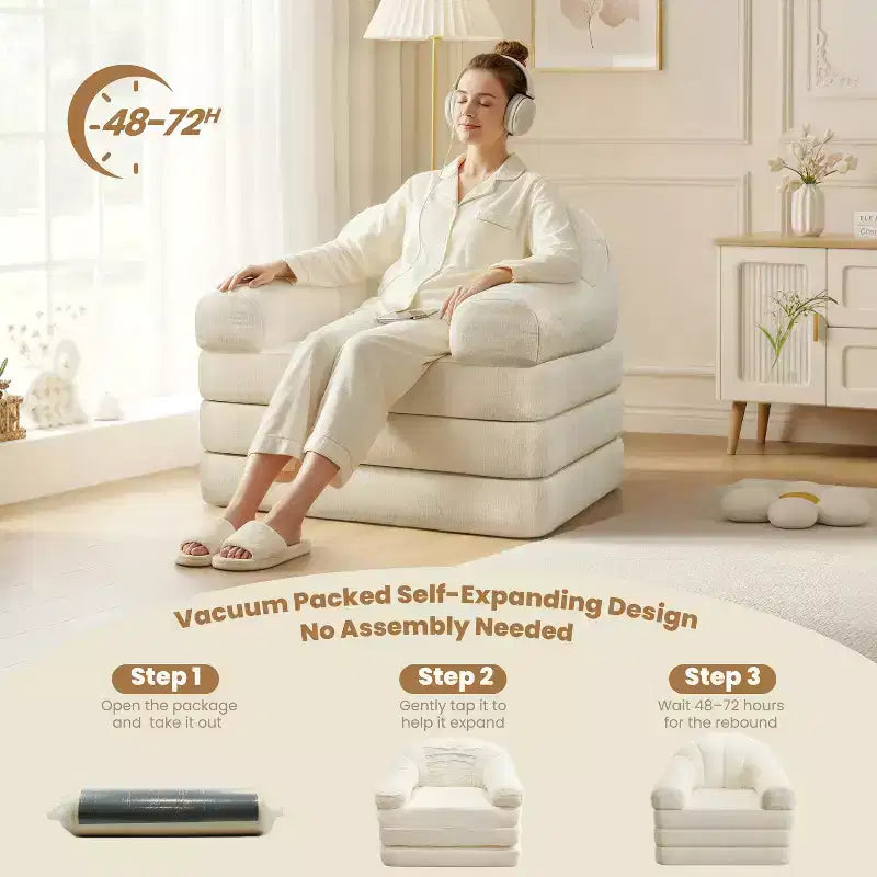 Yaheetech Canapé-Lit Pliant 2 en 1 Fauteuil-Lit Pliable pour Salon, Chambre à Coucher