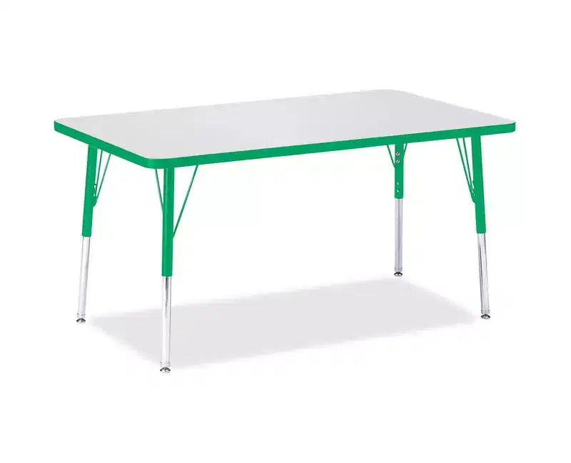 Table rectangulaire Jonti-Craft Berries à hauteur adulte, bord coloré (30 x 48) en vert