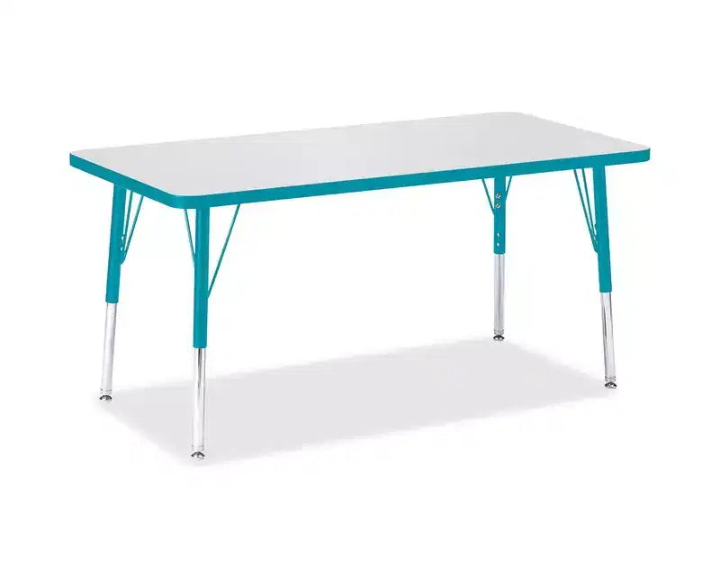 Table rectangulaire Jonti-Craft Berries de hauteur élémentaire, couleur bleue, bordure (24 x 48)