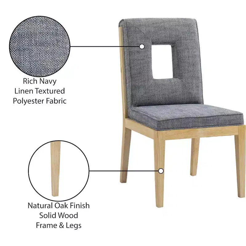 Meridian Furniture, Chaises de salle à manger Gwendolyn en tissu texturé lin, lot de 2