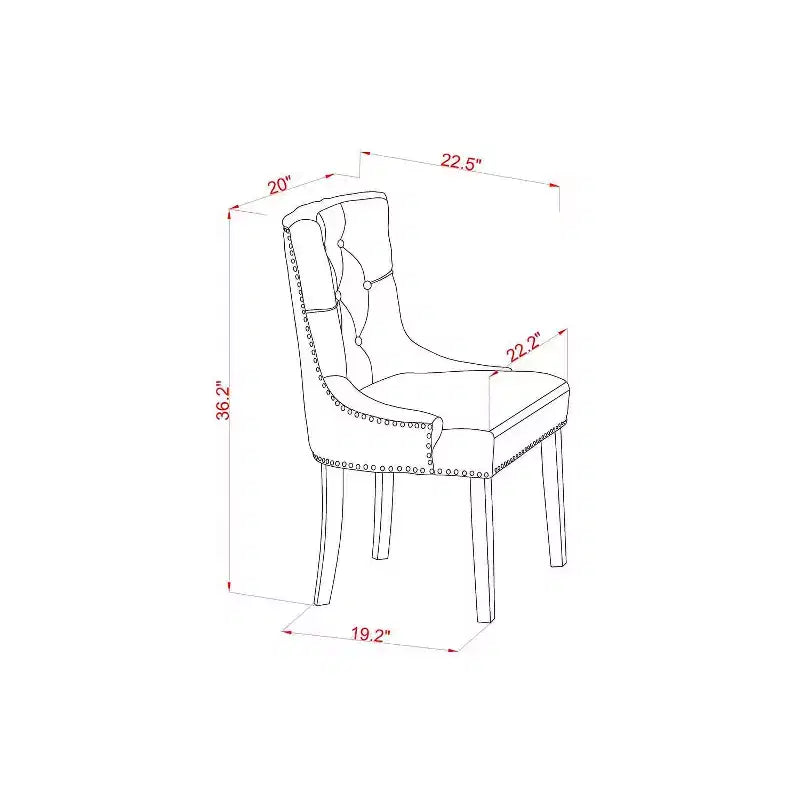 Ensemble de salle à manger rond HomeStock - Petite table à manger et quatre chaises de dînette, Acajou