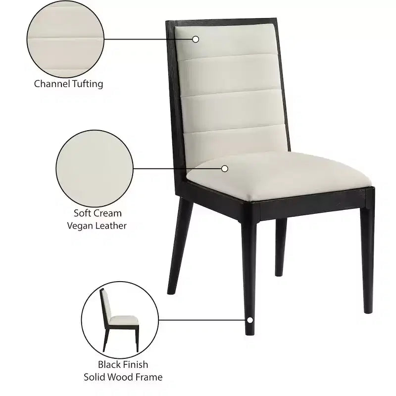 Meridian Furniture, Chaises de salle à manger Bristol en cuir végétalien, Lot de 2