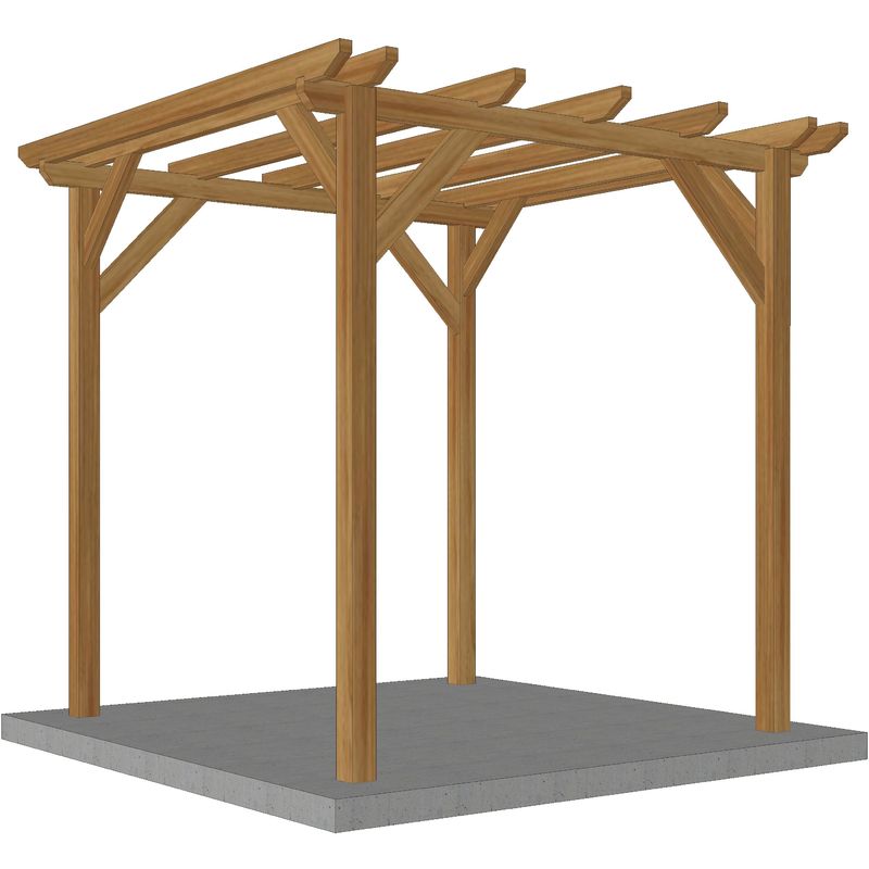 Pergola en bois massif 2.3 x 2.3 m
