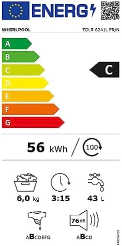Lave linge Top 6kg 1200 Tours/min TDLR6241LFRN : Gros électroménager