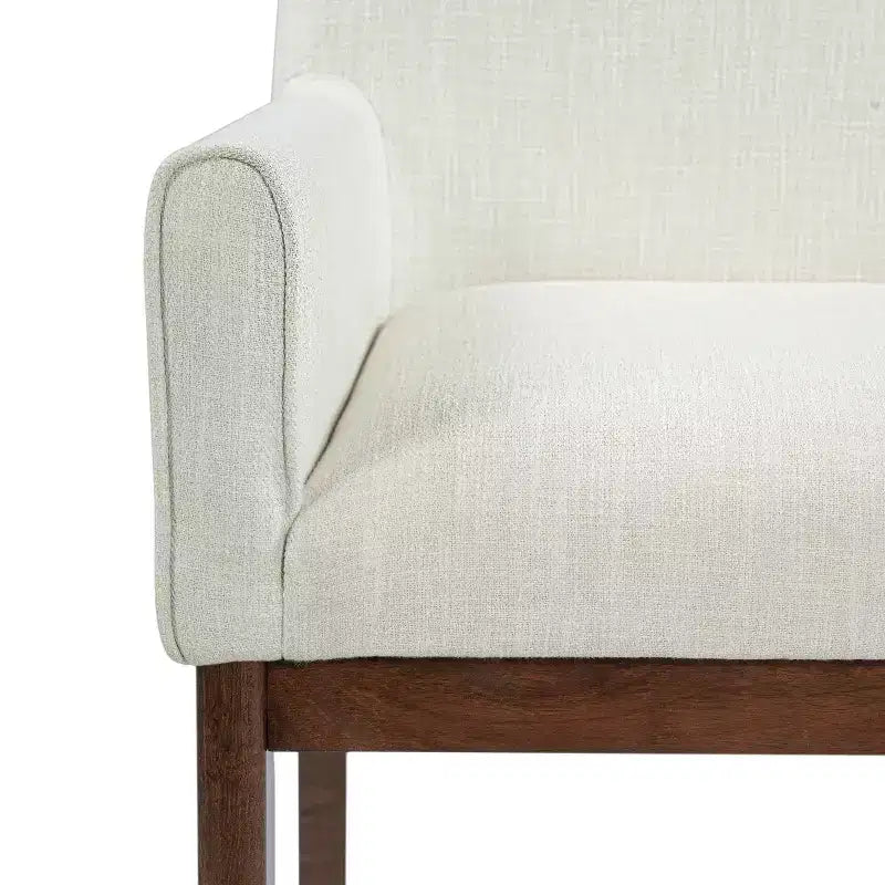 Christopher Knight Home Laure, chaises de salle à manger modernes en bois d'hévéa et tissu avec accoudoirs (lot de 2)