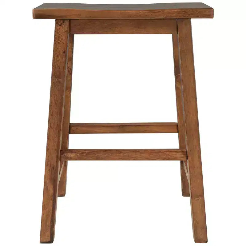 Tabourets de cuisine rustiques Whisen de style campagnard, lot de 2, chaises de cuisine en bois hauteur comptoir - Noyer