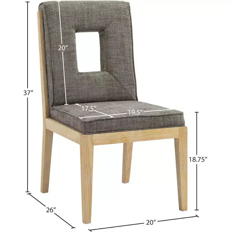 Meridian Furniture, Chaises de salle à manger Gwendolyn en tissu texturé lin, lot de 2
