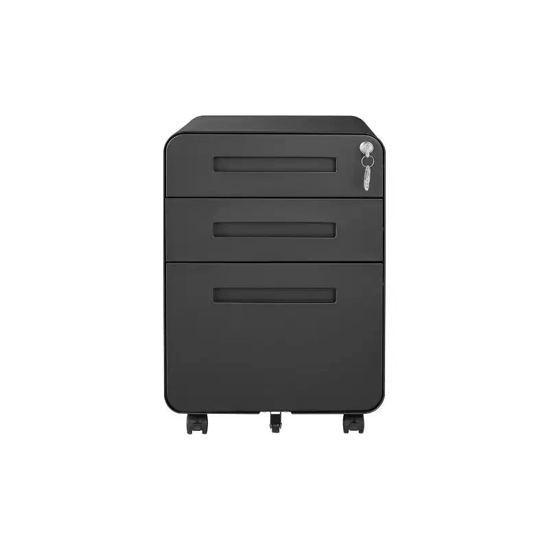 Meuble Classeur Mobile à 3 Tiroirs avec Serrure C Entièrement Assemblé Rangement Sous-Bureau pour Dossiers A4/Lettre/Légal, Conception en Métal Roulant à 5 Roues