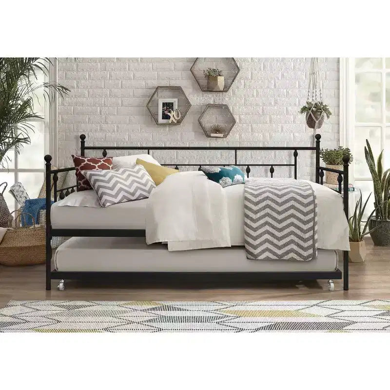 Lit de repos double Richland Home Design avec lit gigogne