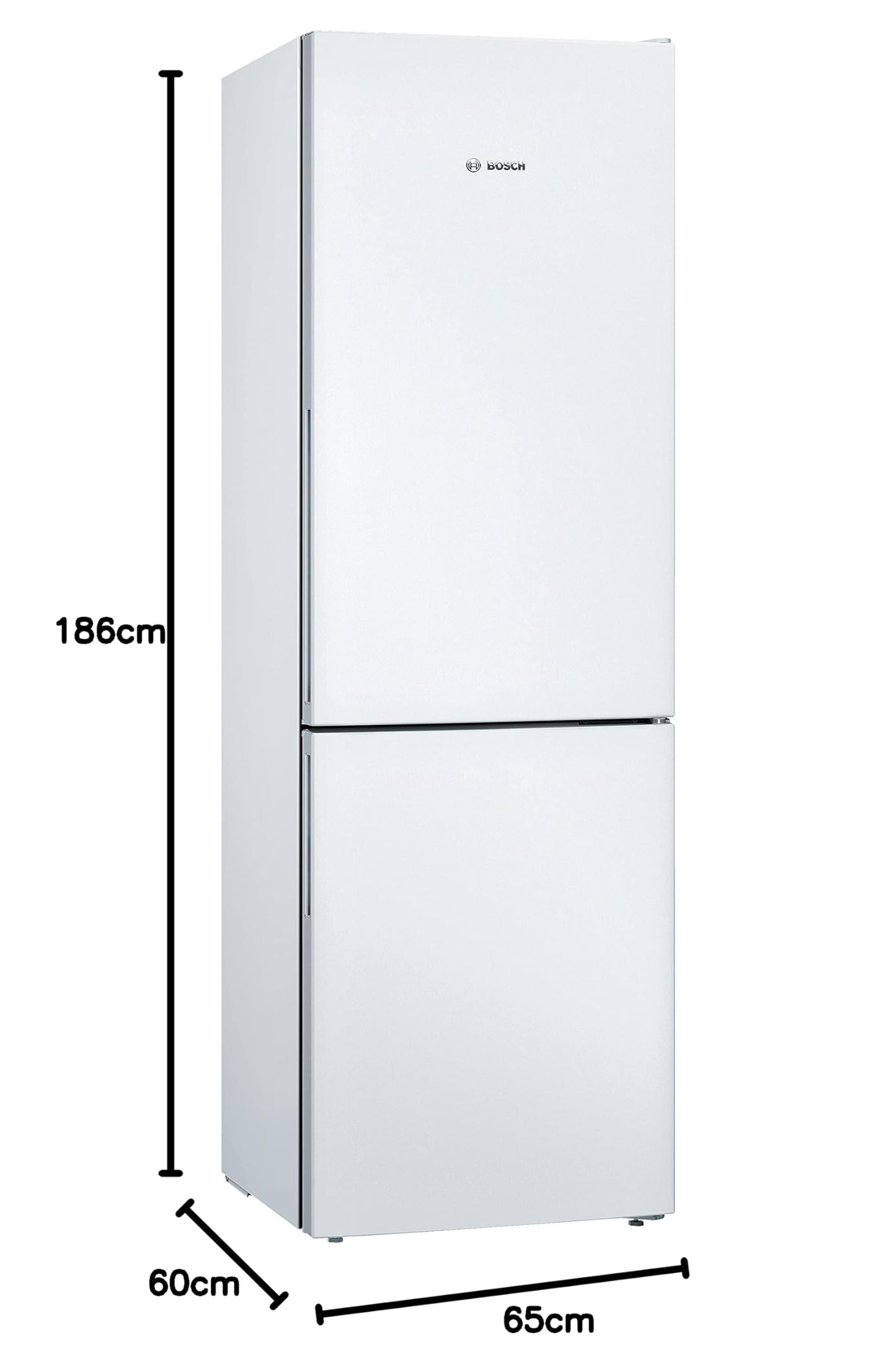 Bosch KGV36VWEAS Série 4, Réfrigérateur combiné pose-libre - 308 L - H 186 X L 60 cm - Blanc