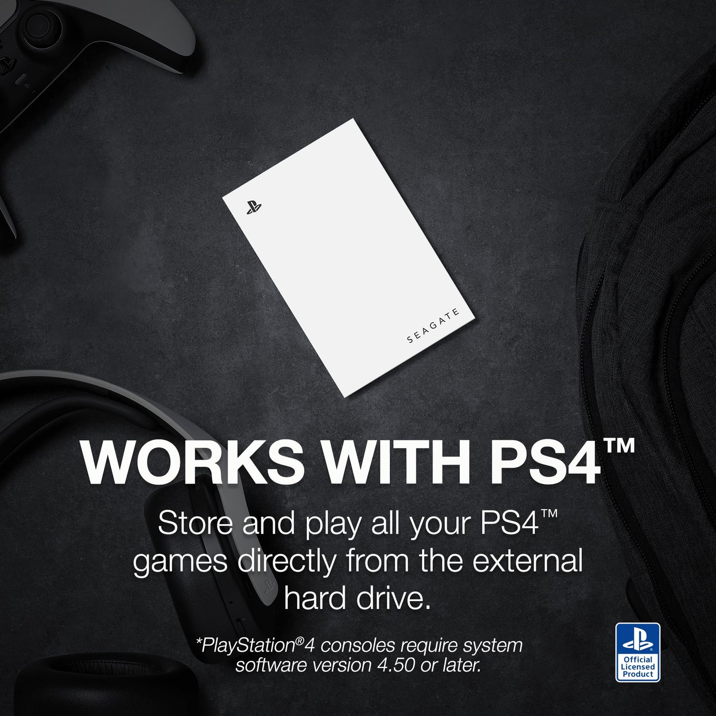 Seagate Game Drive pour PS4/PS5 5To, Disque Dur Externe, 2.5 Pouces, USB 3.0, sous Licence Officielle, éclairage LED Bleu, INCL. 2 semaines Playstation+ (STLV5000202)
