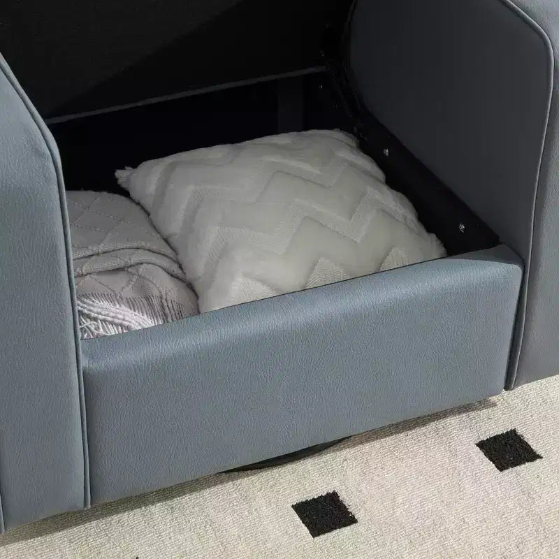 Fauteuil pivotant à 360° avec rangement dissimulé, fauteuil club une place avec oreiller pour salon, chambre, salle de lecture - ModernLuxe