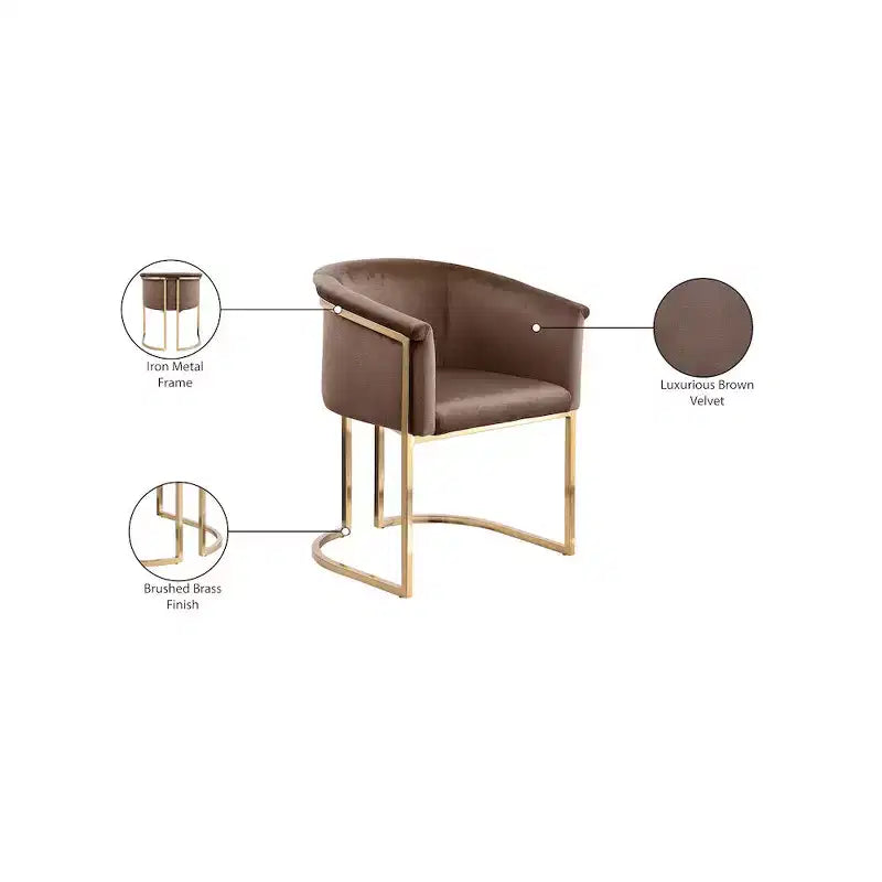 Meridian Furniture, Chaise de salle à manger Tierra en velours