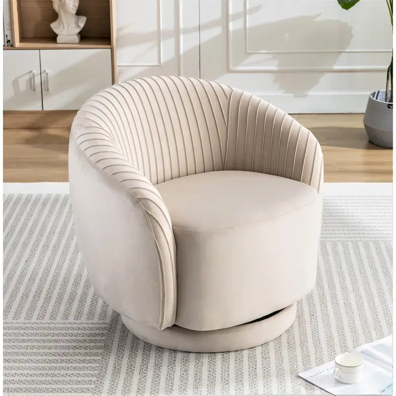 Petit fauteuil pivotant rond en velours Milvo