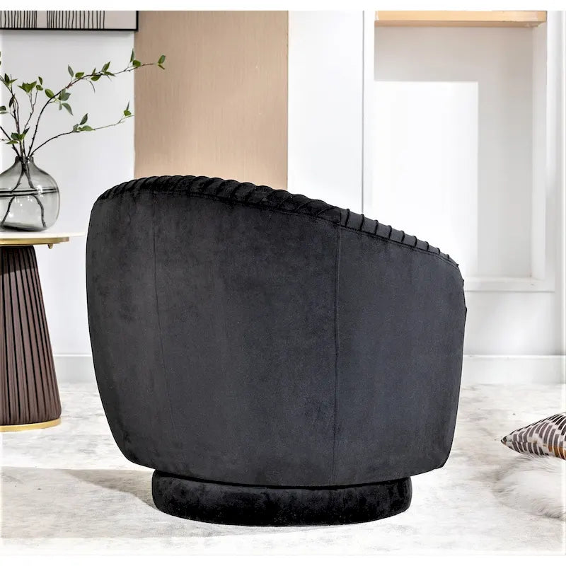 Petit fauteuil pivotant rond en velours Milvo