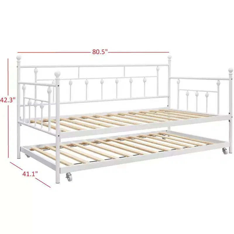 Lit de repos double Richland Home Design avec lit gigogne