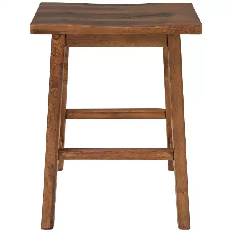 Tabourets de cuisine rustiques Whisen de style campagnard, lot de 2, chaises de cuisine en bois hauteur comptoir - Noyer