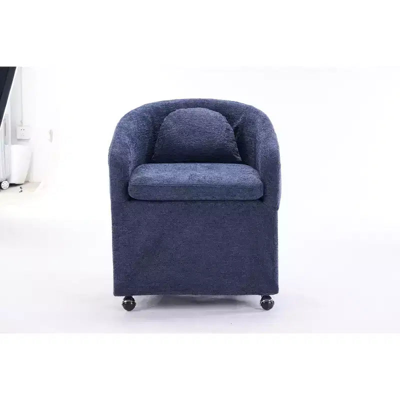 Okak Lot de 2 chaises de salle à manger modernes, chaises de salle à manger confortables en chenille avec roulettes universelles et coussins épais, chaises d'appoint de cuisine rembourrées