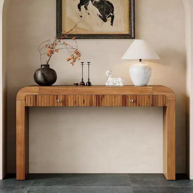Console rustique Whisen Table d'entrée Table d'appoint avec tiroir à façade cannelée