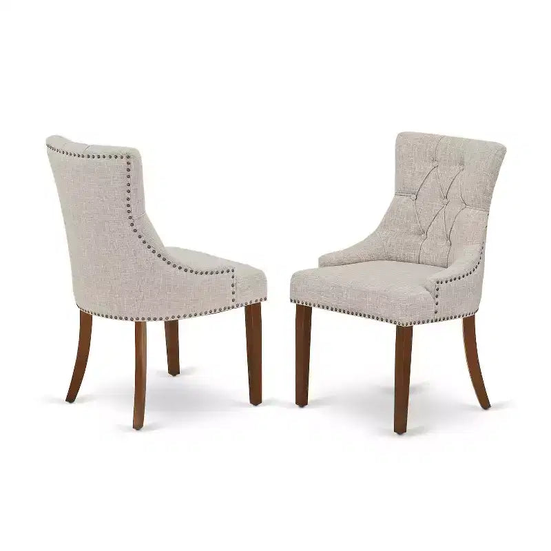 Ensemble de salle à manger rond HomeStock - Petite table à manger et quatre chaises de dînette, Acajou