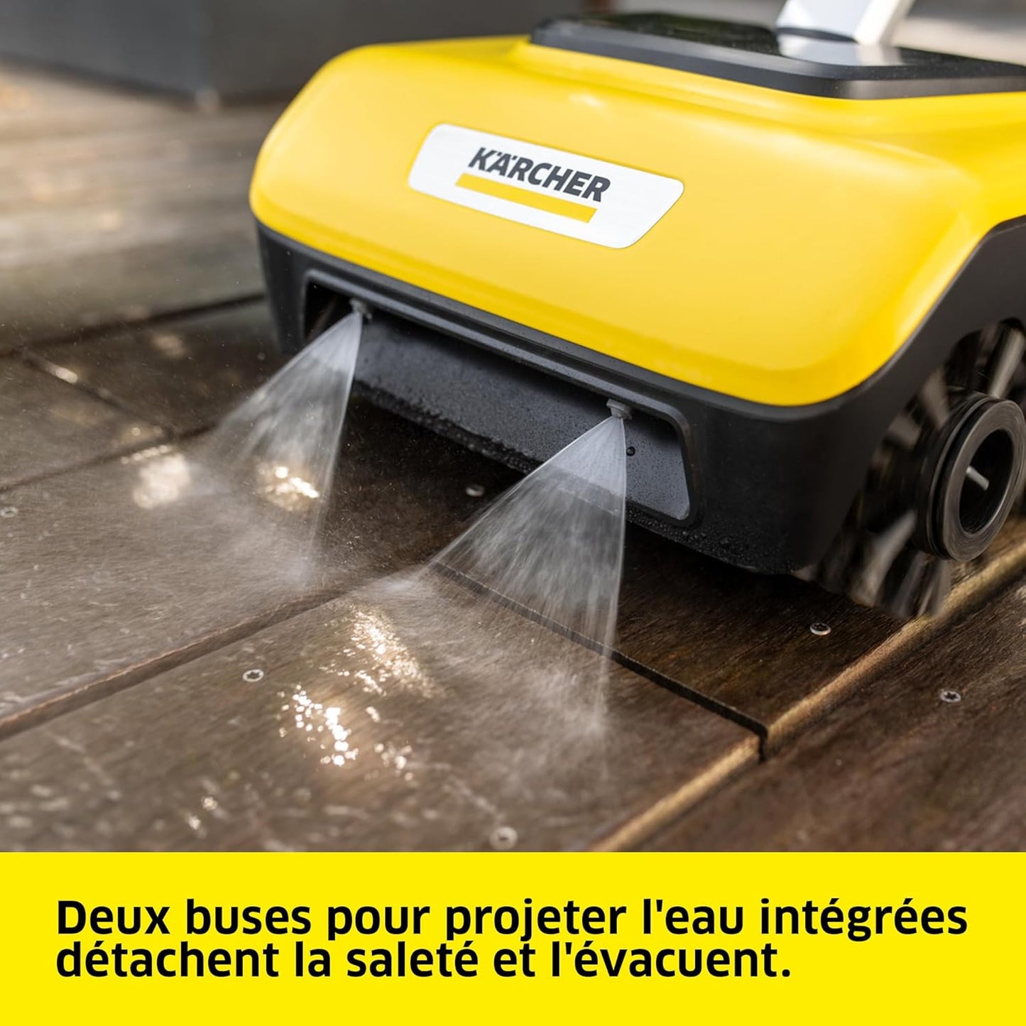 Kärcher Nettoyeur de Terrasses PCL 6, Pression Max. 10 Bar, Débit d'eau Max. 180 l/h, Largeur de Travail 300 mm, Rotation des Brosses : 600-800 TR/Min, pour Bois, Surfaces Composite, Dalles de Pierre