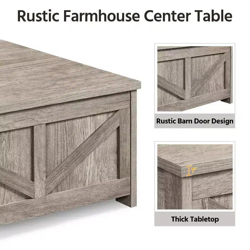 Table basse relevable en bois Yaheetech avec compartiments cachés pour salon ou réception