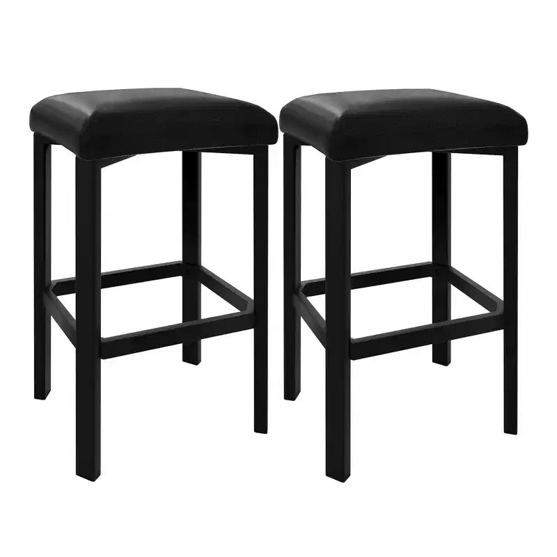 24 tabourets de bar avec revêtement en cuir PU de 5 cm d'épaisseur pour îlot de cuisine, comptoir de bar