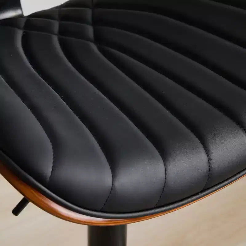 Tabouret de bar pivotant et réglable en hauteur GDFStudio Agnes en similicuir et bois courbé