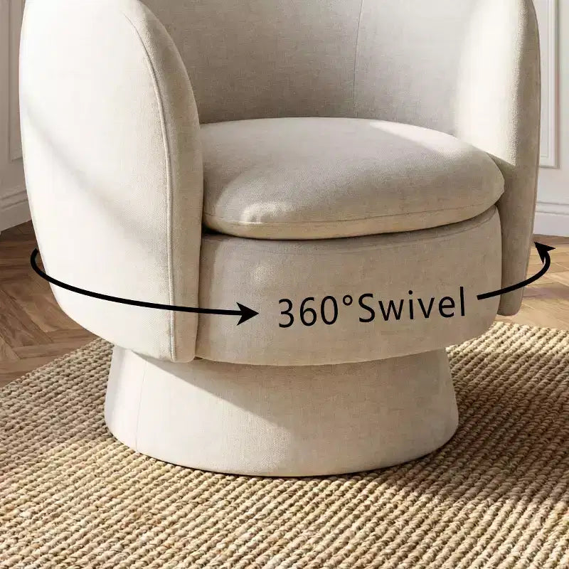 Lot de 2 fauteuils pivotants modernes avec revêtement en tissu, fauteuil lounge pivotant à 360° pour salon, chambre à coucher - Panipeachy