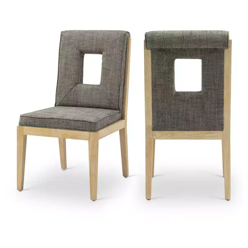 Meridian Furniture, Chaises de salle à manger Gwendolyn en tissu texturé lin, lot de 2
