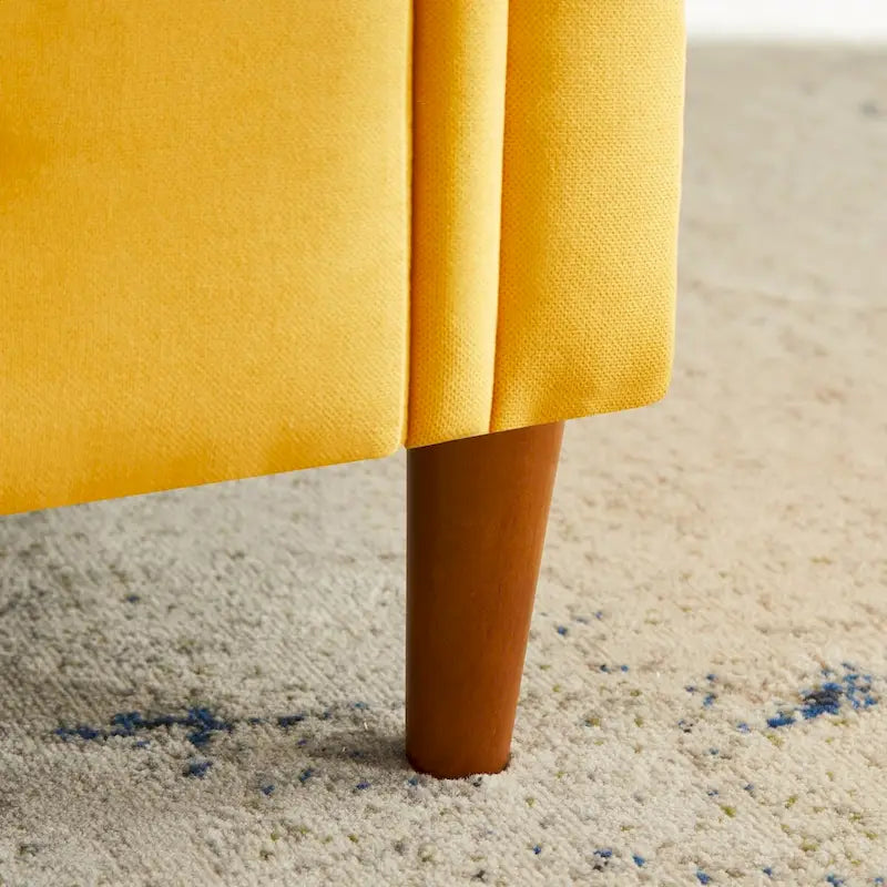 Banc de rangement pour chambre, bout de lit, accoudoirs roulés, canapé ottoman en velours, long banc