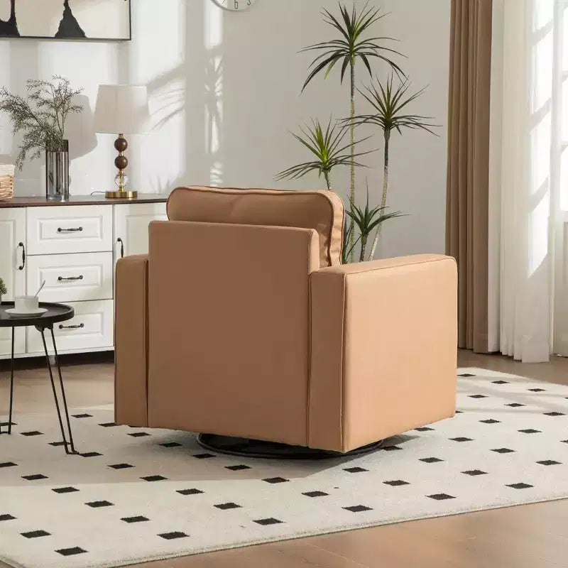 Fauteuil pivotant à 360° avec rangement dissimulé, fauteuil club une place avec oreiller pour salon, chambre, salle de lecture - ModernLuxe