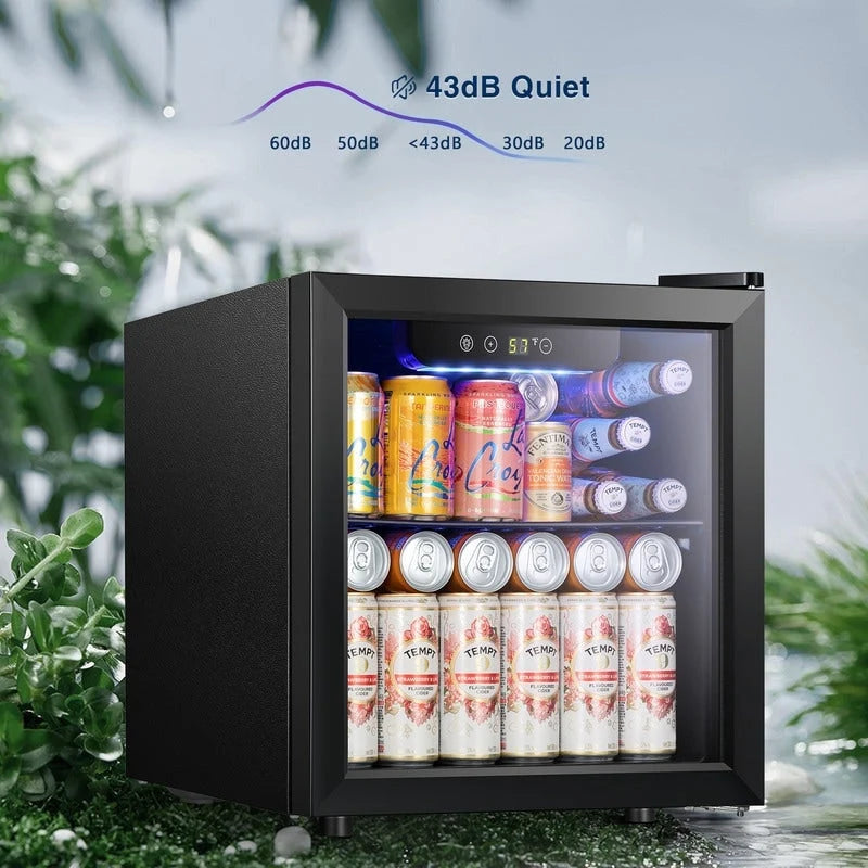 Réfrigérateur de boissons 1,3 pi³ - Mini-réfrigérateur 48 canettes 12 bouteilles porte vitrée, contrôle tactile électronique