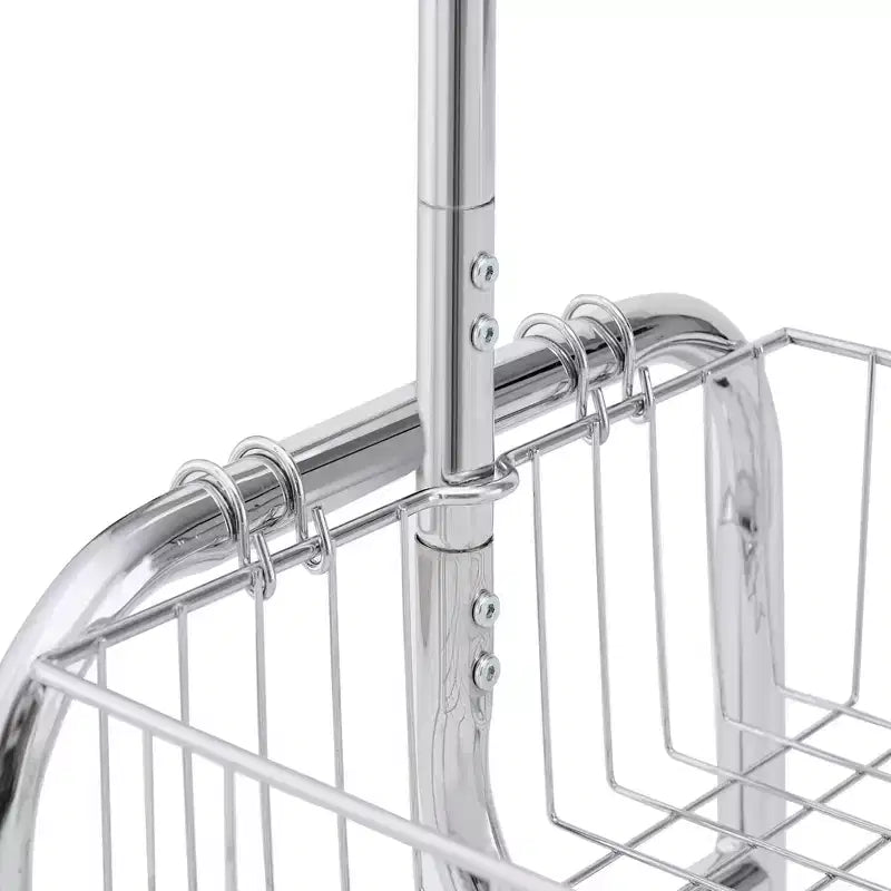 VIYET 67 800LBS Portant à vêtements avec panier de rangement, portant à vêtements roulant en fer robuste (2 pièces/carton, cintre pliable portable)