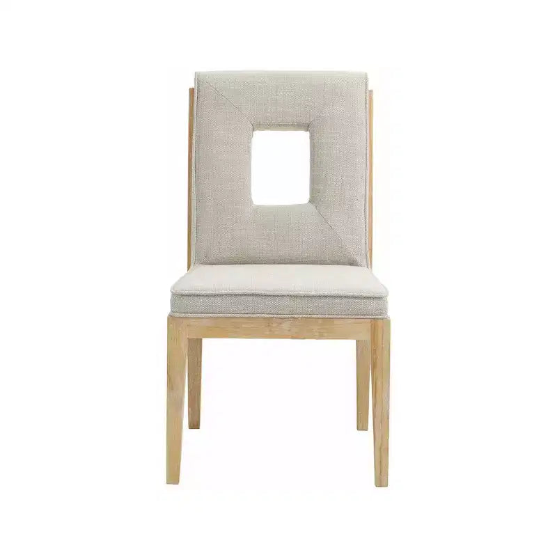 Meridian Furniture, Chaises de salle à manger Gwendolyn en tissu texturé lin, lot de 2