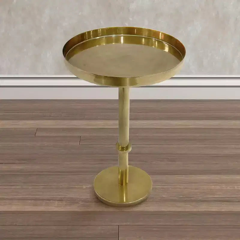 Table d'appoint Royal Hampton de 22 pouces avec base pilier vintage élégante et plateau rond
