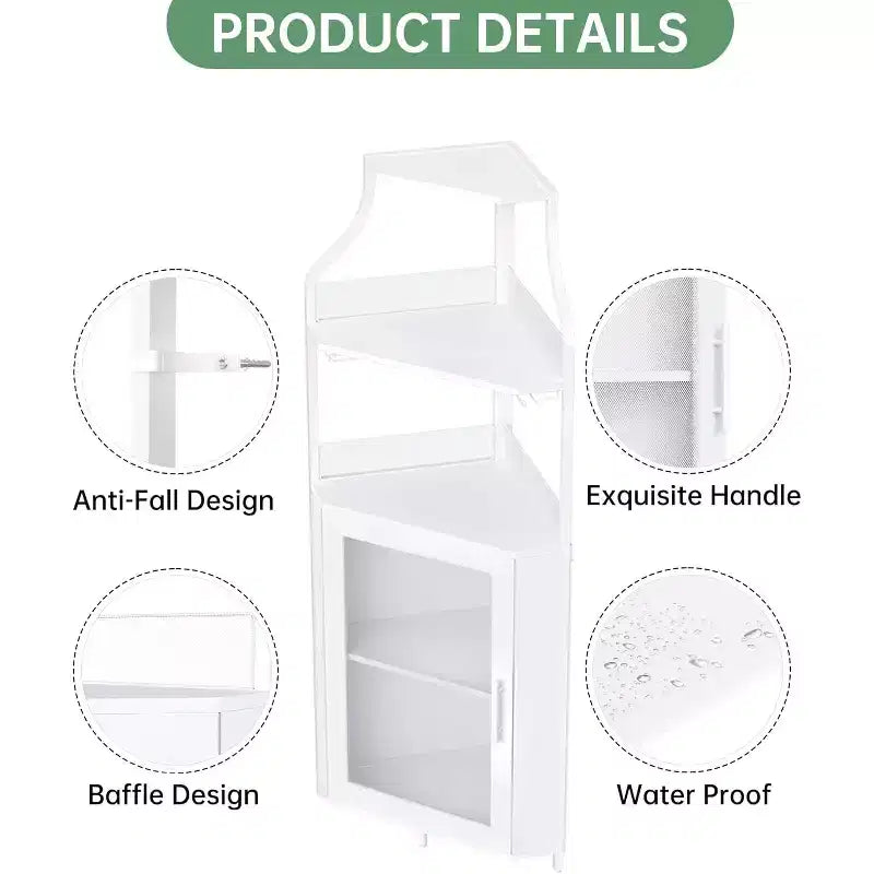 Meuble de bar d'angle CuisinSmart avec casier à vin amovible, meuble de bar avec porte-verres, petit buffet et armoire de rangement avec porte grillagée