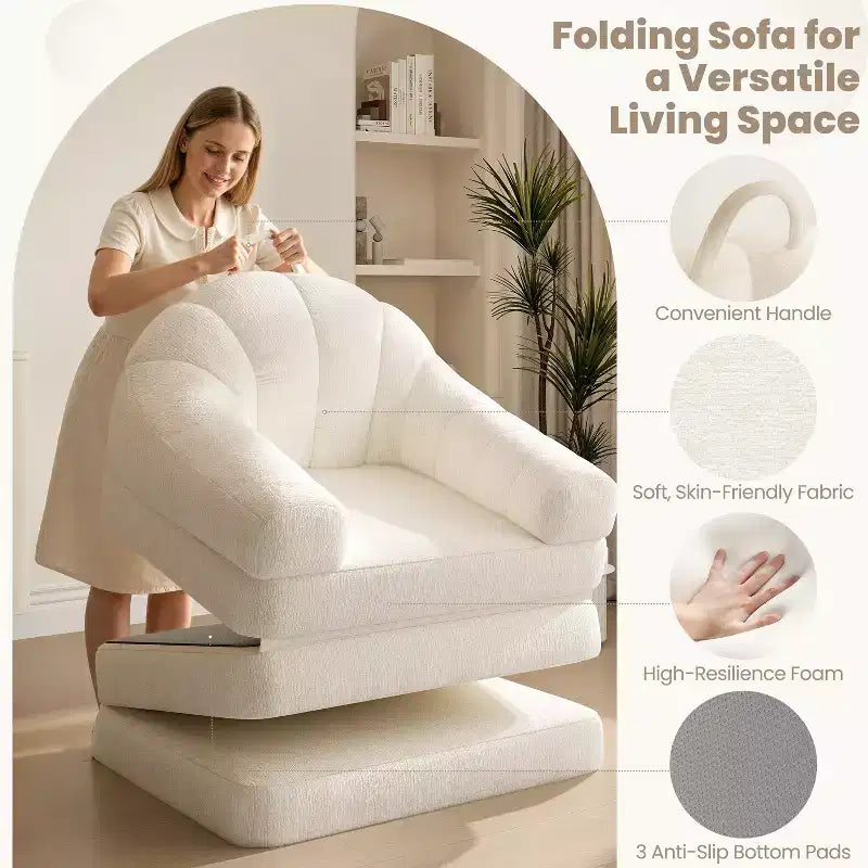 Yaheetech Canapé-Lit Pliant 2 en 1 Fauteuil-Lit Pliable pour Salon, Chambre à Coucher
