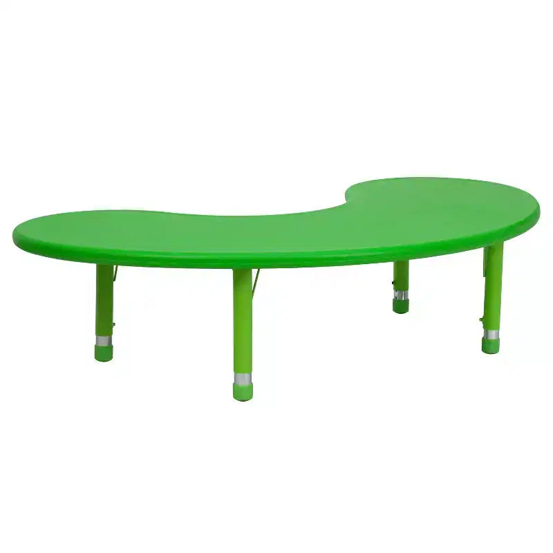 Table d'activités réglable en hauteur en plastique demi-lune Emma et Oliver 35 po larg. x 65 po long.