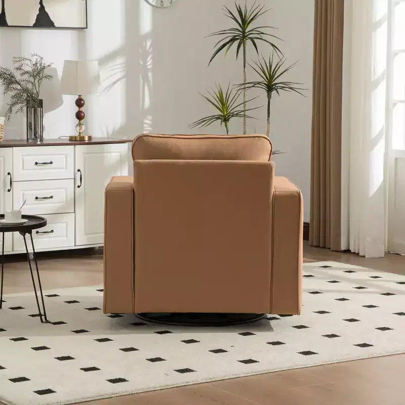 Fauteuil pivotant à 360° avec rangement dissimulé, fauteuil club une place avec oreiller pour salon, chambre, salle de lecture - ModernLuxe
