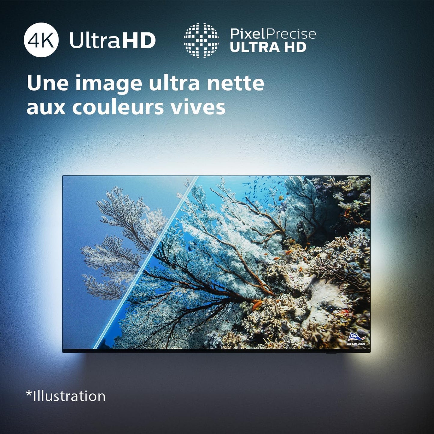 Philips 8000 series 50PUS8309/12 Fernseher 127 cm (50") 4K Ultra HD Smart-TV WLAN Schwarz 350 cd/m? (50PUS8309/12) [Classe énergétique G]