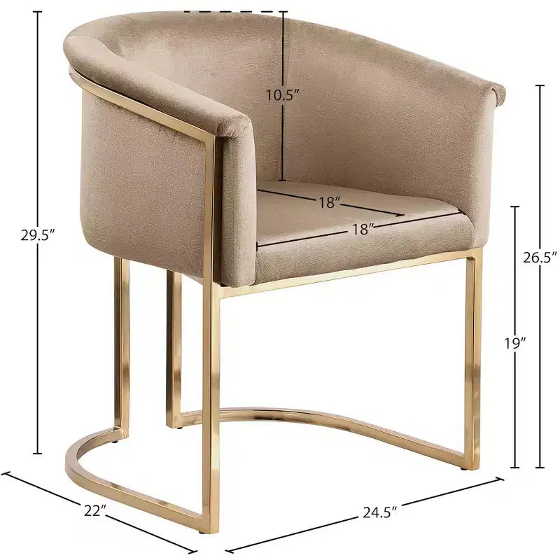 Meridian Furniture, Chaise de salle à manger Tierra en velours