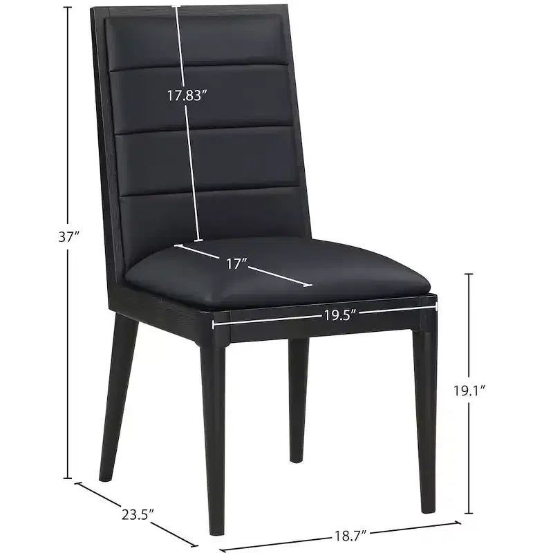 Meridian Furniture, Chaises de salle à manger Bristol en cuir végétalien, Lot de 2