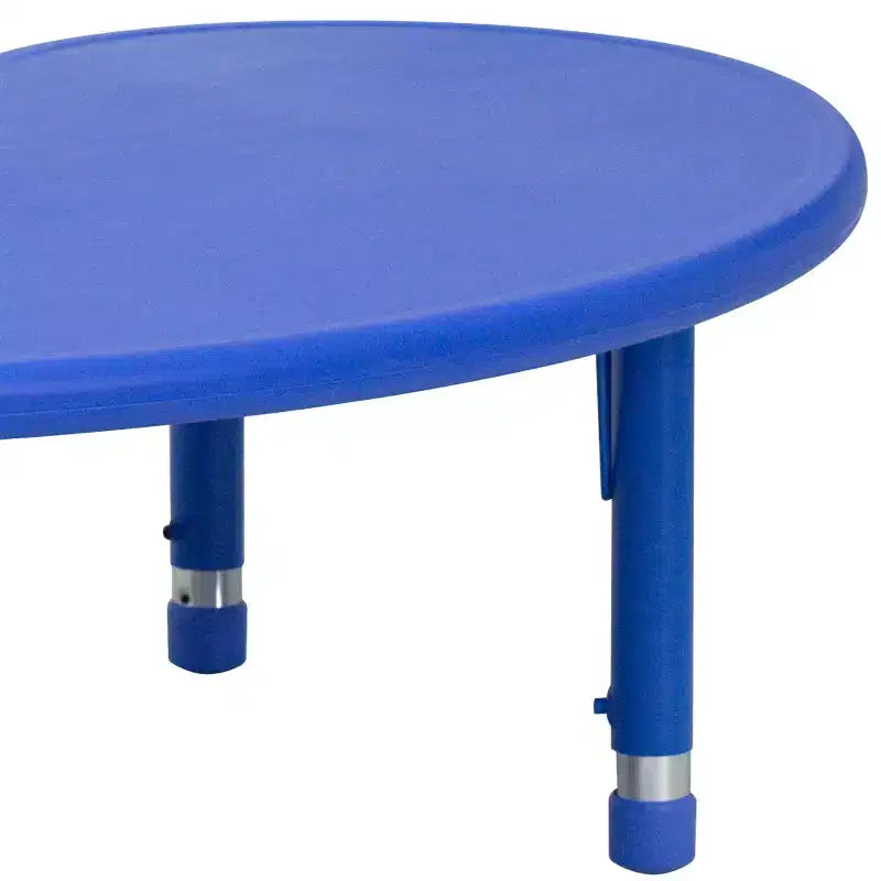 Table d'activités réglable en hauteur en plastique demi-lune Emma et Oliver 35 po larg. x 65 po long.