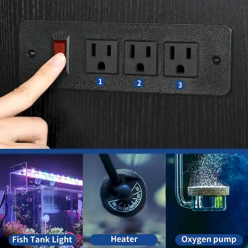 Meuble Support d'Aquarium Moasis 40-50 Gallons avec Prises de Courant