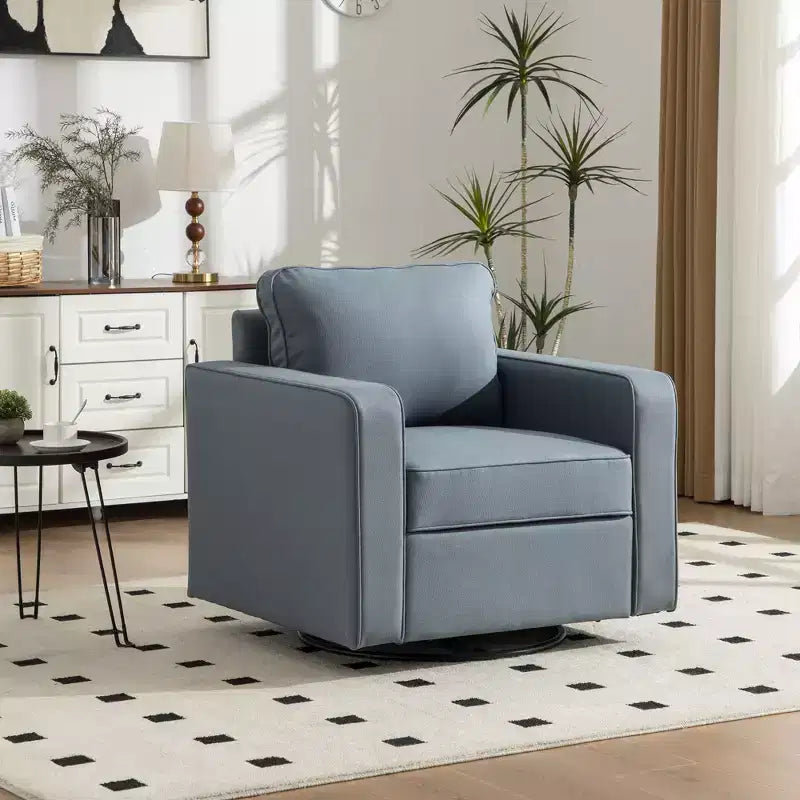 Fauteuil pivotant à 360° avec rangement dissimulé, fauteuil club une place avec oreiller pour salon, chambre, salle de lecture - ModernLuxe