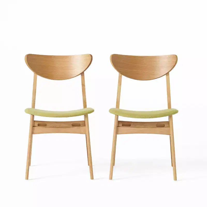 Chaises de salle à manger GDFStudio Toranto en bois d'hévéa et tissu d'inspiration Mid-Century (Lot de 2)