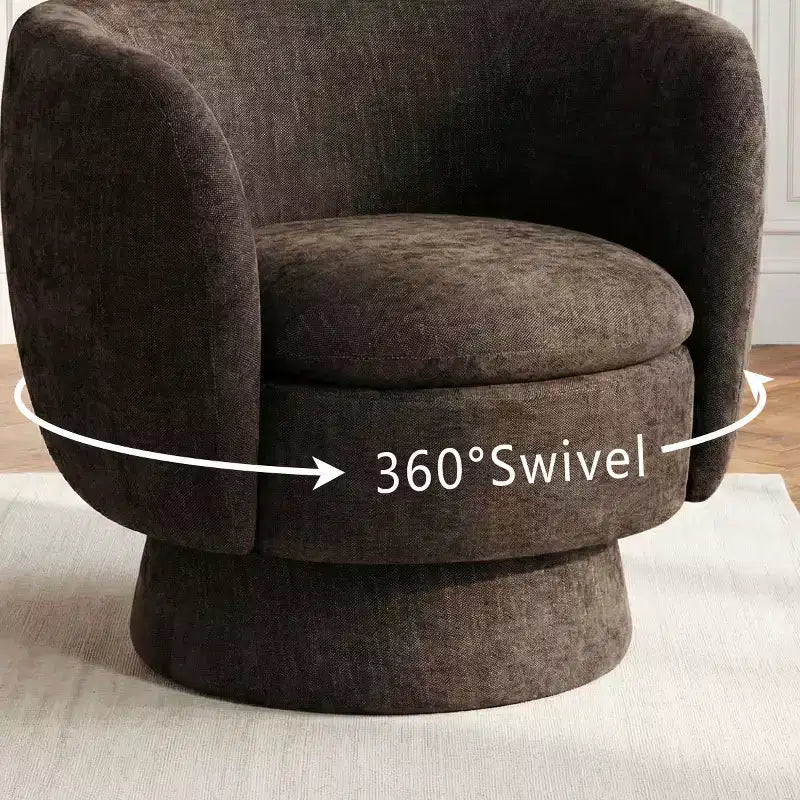 Lot de 2 fauteuils pivotants modernes avec revêtement en tissu, fauteuil lounge pivotant à 360° pour salon, chambre à coucher - Panipeachy